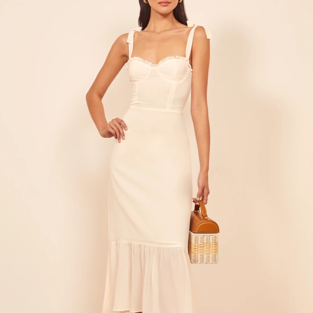 NWT Reformation Nikita Dress Ivory - Picture 4 of 8